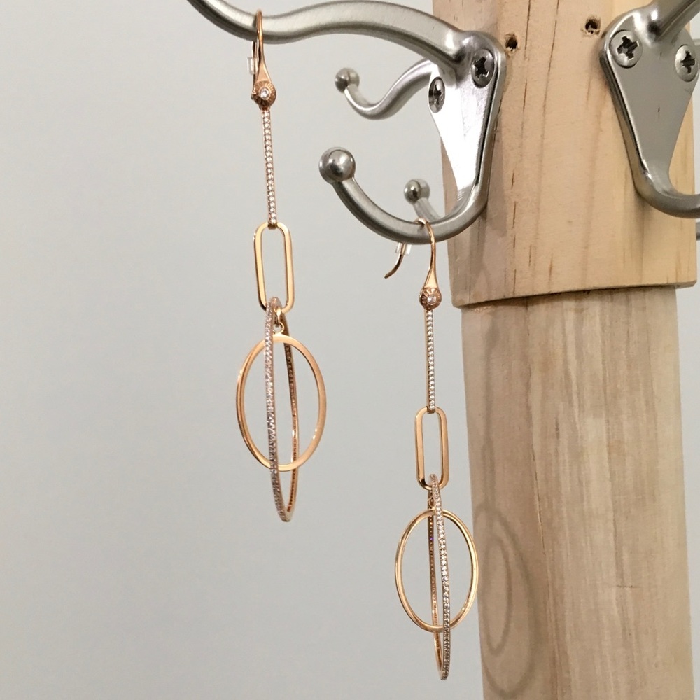 Henri Bendel Rose Gold Earrings. NEVER WORN